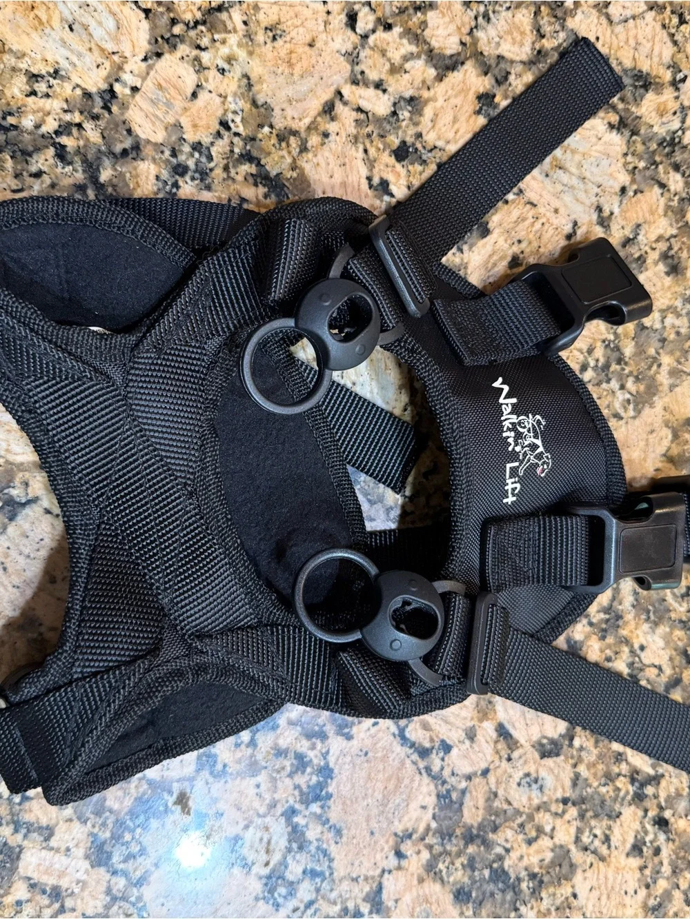 Walkin’ Lift Dog XS Harness adjustable black nylon
